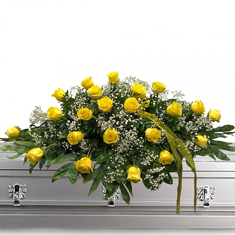 Yellow Rose Casket Spray