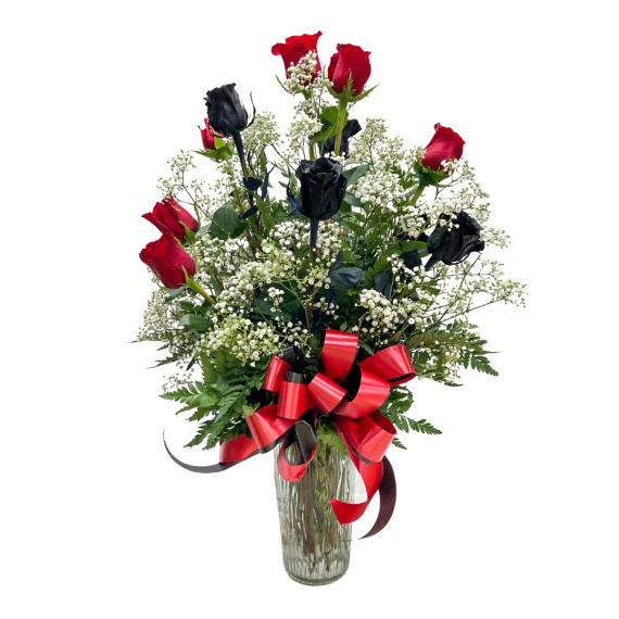 1 Dozen Roses Georgia Bulldog Colors