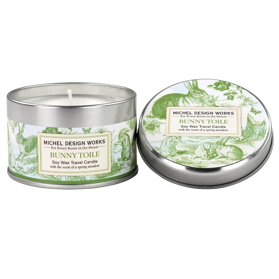 Bunny Toile Travel Candle