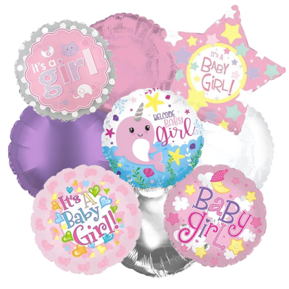 New Baby Girl Balloon Bouquet