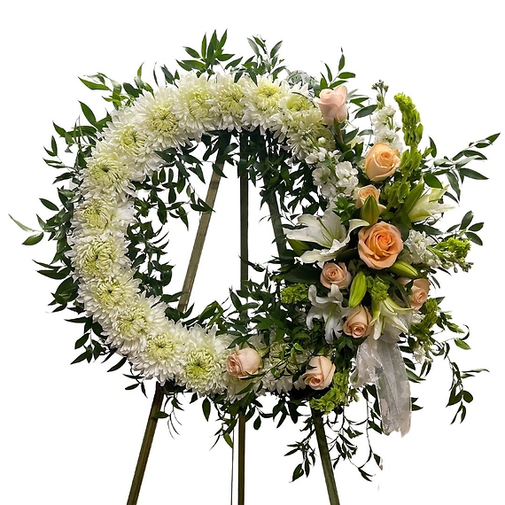 Peach and White Wreath