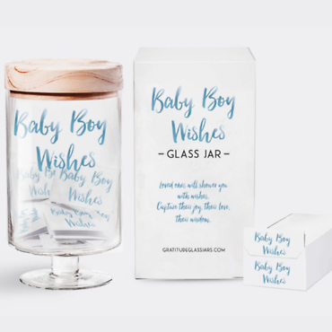 Baby Boy Wishes Glass Jar