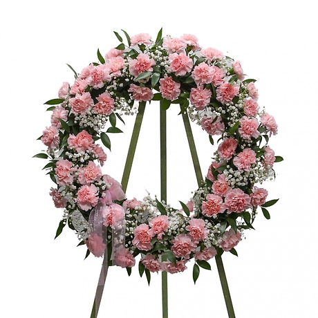 Classic Pink Carnation Wreath