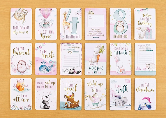 Baby Girl Milestone Photo Prop Cards