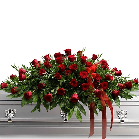 Red Roses Casket Spray