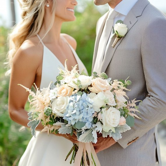 Beach Inspired Bouquet & Boutonniere Set
