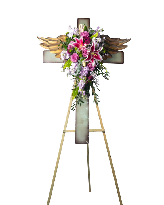 Purple & White Protection Cross