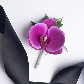 Purple Phal Orchid Boutonniere