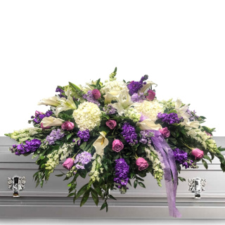 Purple and White Casket