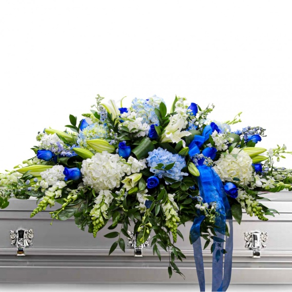 Blue Without You Casket Spray