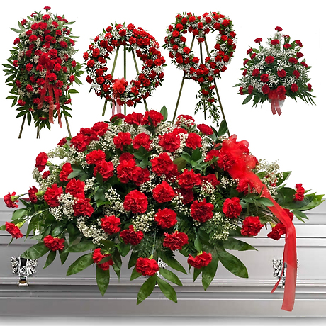 Red Carnation 5 piece set