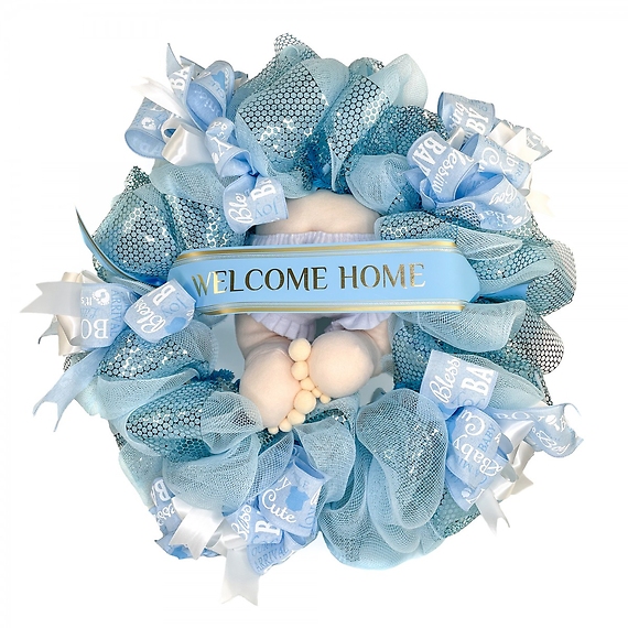 Baby Boy Door Wreath