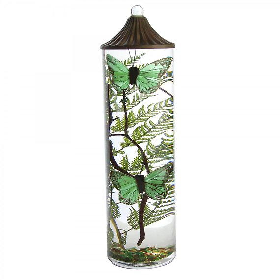 Lifetime Candle - Green Butterfly XL Cylinder
