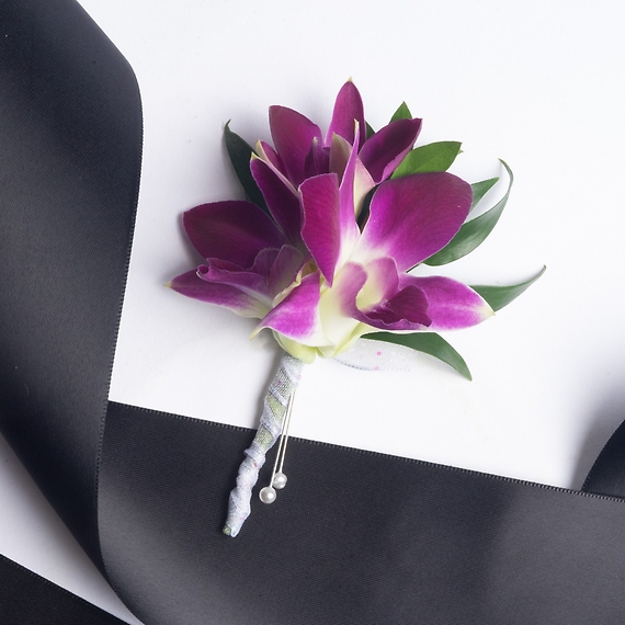 Purple Dendrobium Orchid Boutonniere