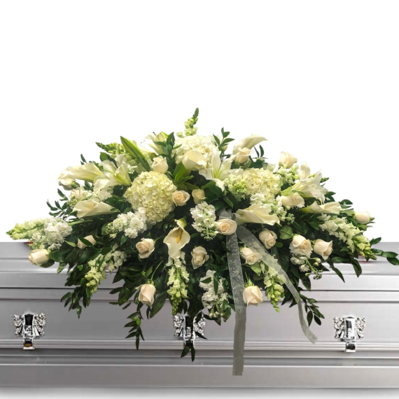 White Mixed Casket Spray