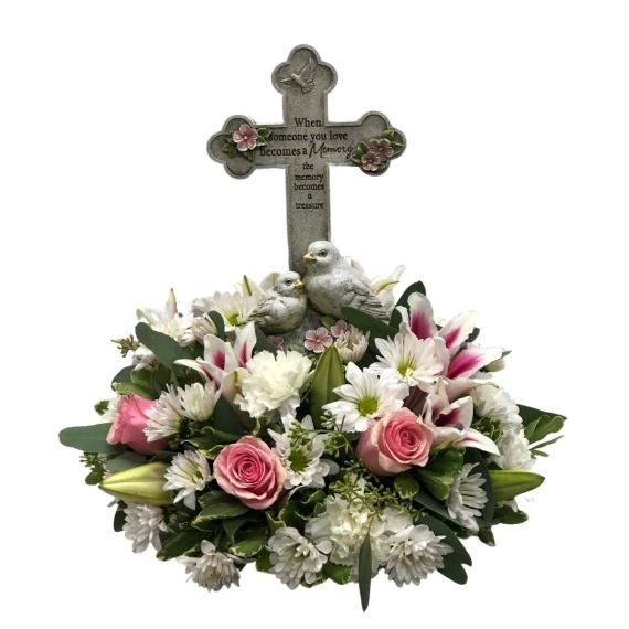 A Tranquil Pink Tribute Cross