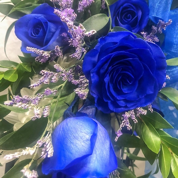 Blue and White Wreath