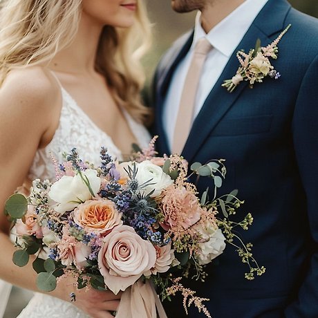 Wildflower Bouquet & Boutonniere Set