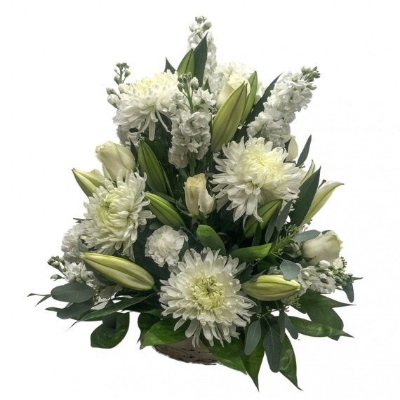 White Mum Basket