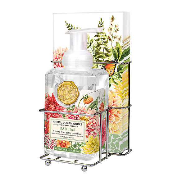 Dahlias Foaming Hand Soap Napkin Set