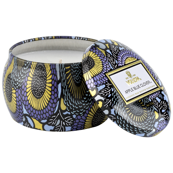 Apple Blue Clover Petite Tin Candle