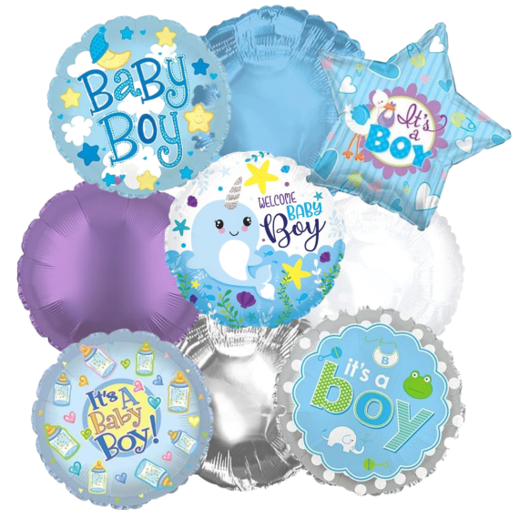 New Baby Boy Balloon Bouquet