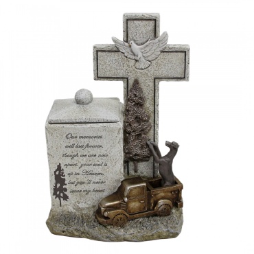 Hunting Dog With Truck Memorial Box